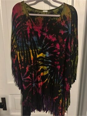 The Collection Royal Fringed Tie Dye Pullover